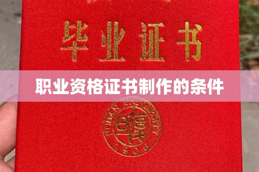 水城职业资格证书制作的条件